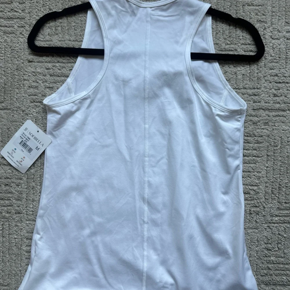 SOFIBELLA Athletic Tennis  NWT White Golf Tank SPF 50 - Picture 10 of 13